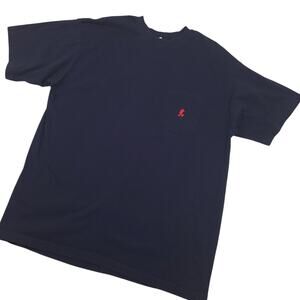 Vintage Disney World Men's T-Shirt Sz XL Embroidered Mickey Pocket Blue & Red